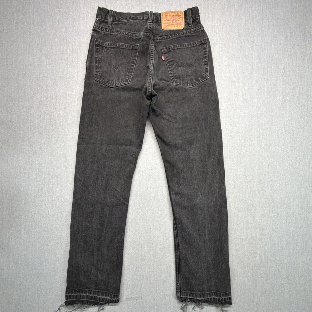 Vintage Levi's 505 Black Jeans Straight Fit Men's 30x30 (Fits 28x29) Distressed